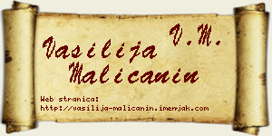 Vasilija Malićanin vizit kartica